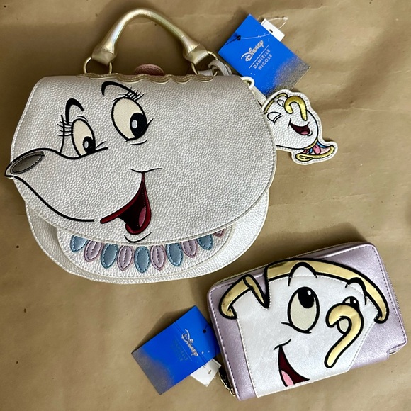 NWT Danielle Nicole Disney Mrs Potts Crossbody Shoulder Bag & Chip Wallet Bundle - Picture 1 of 16